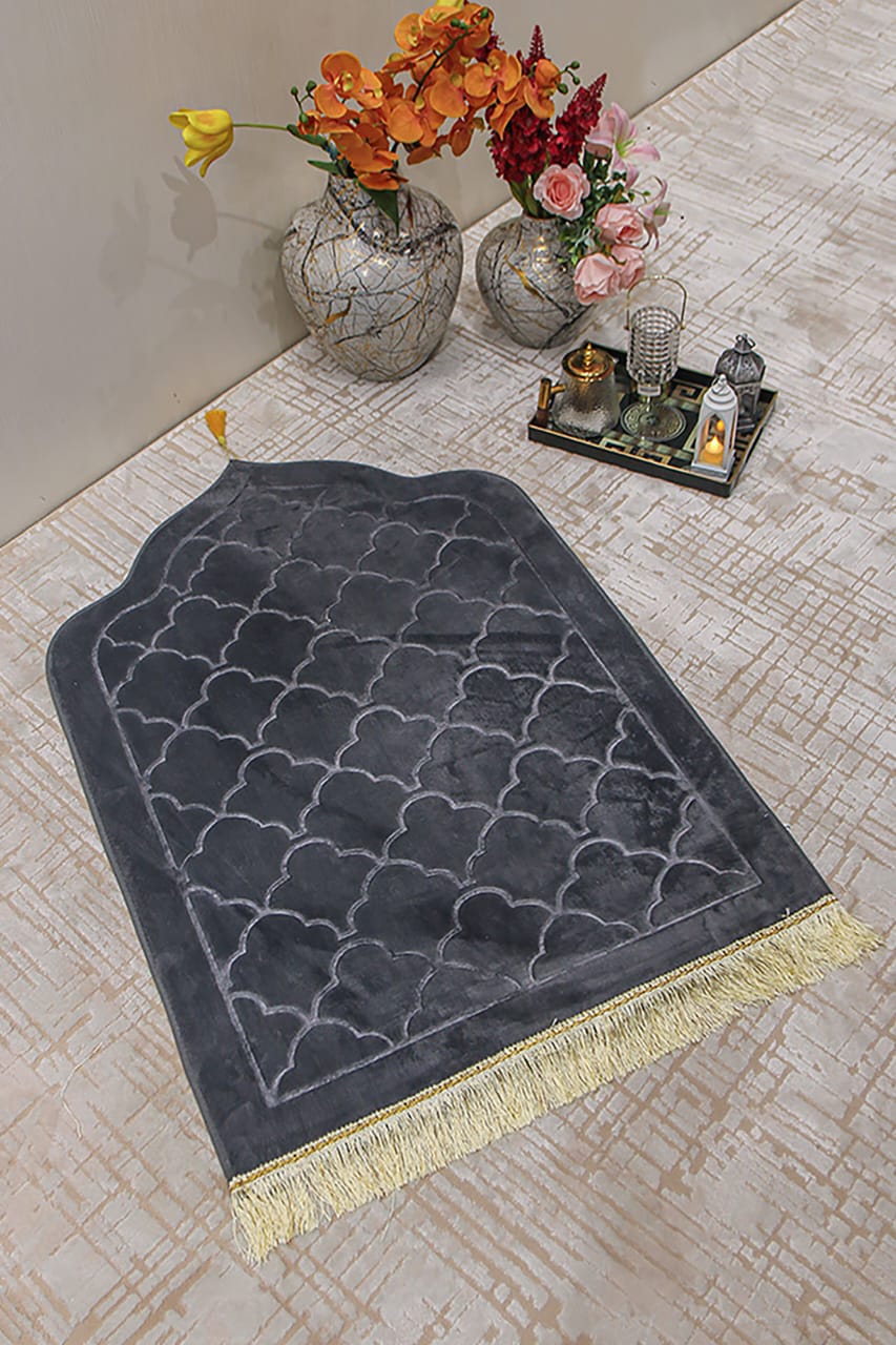 Cloud-Comfort 1.2cm Thick Prayer Mat Velvet Stuff (Silver)