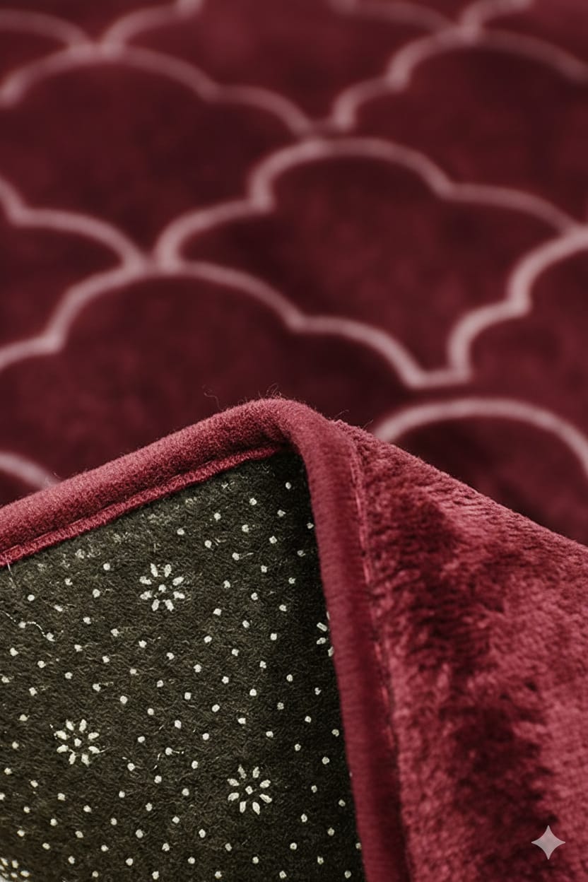 Cloud-Comfort 1.2cm Thick Prayer Mat Velvet Stuff (Maroon)