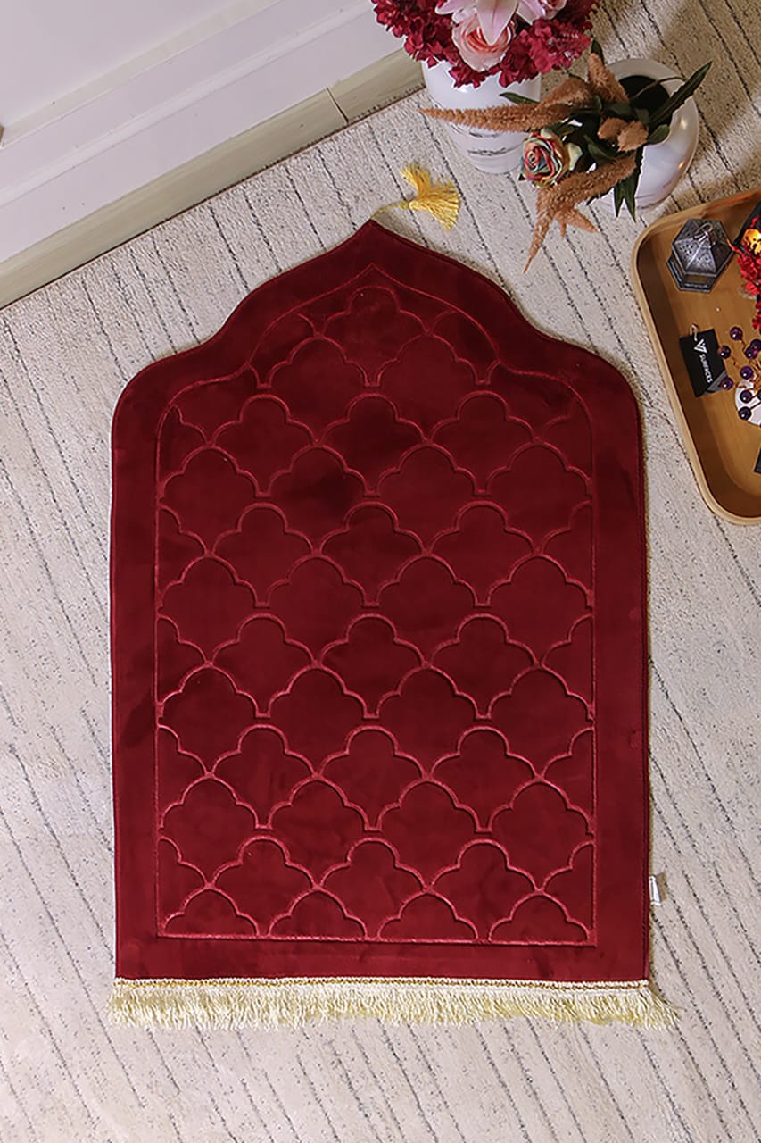 Cloud-Comfort 1.2cm Thick Prayer Mat Velvet Stuff (Maroon)