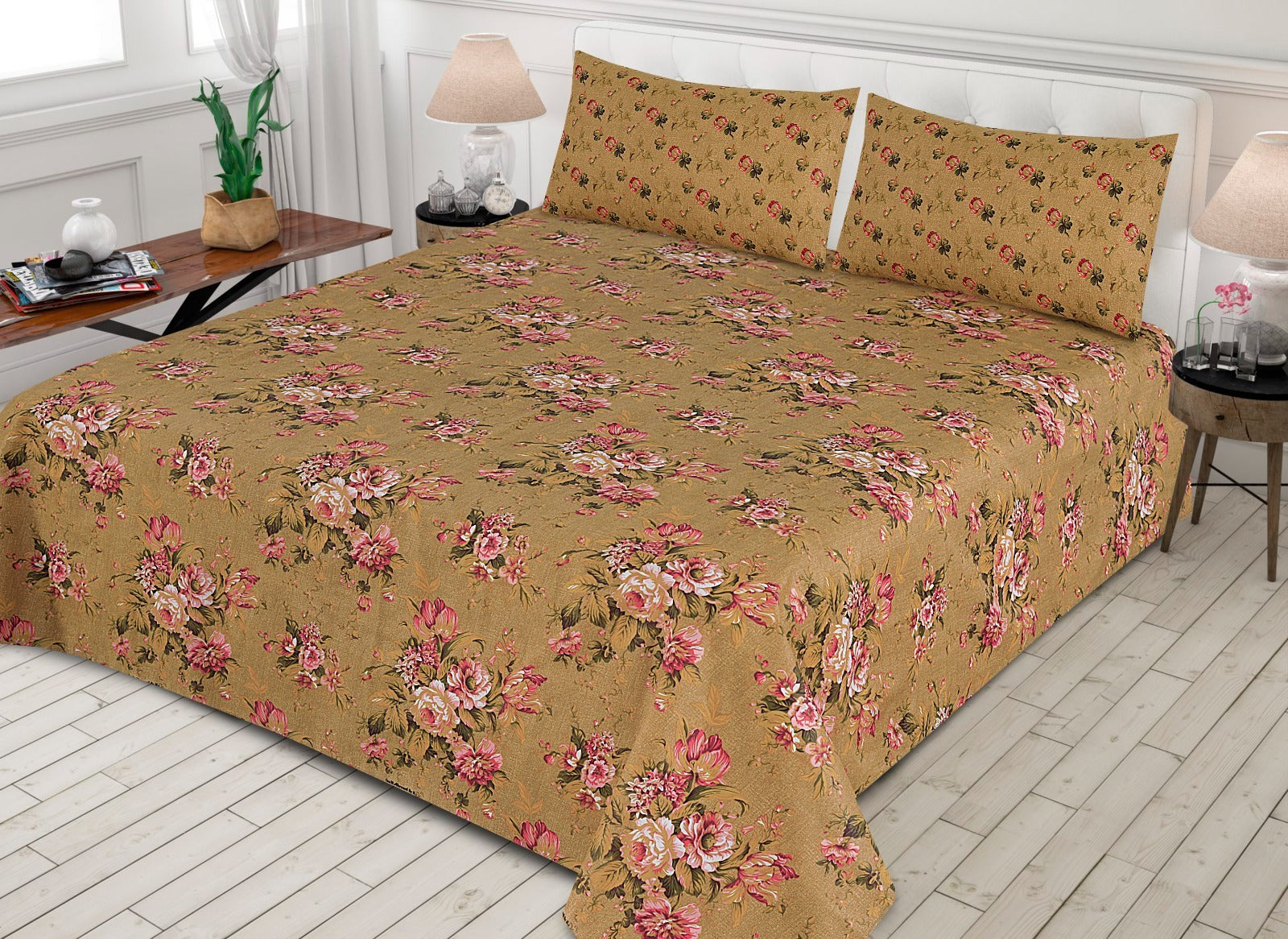 3-Pcs Floral Bedsheet