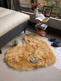 Fluffy Heart Faux Fur Rug – Soft Luxury Bedroom Mat (70 × 80 cm)