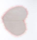 Fluffy Heart Faux Fur Rug – Soft Luxury Bedroom Mat (70 × 80 cm)