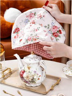 Floral Tea Cozy Set (2-Piece) – Cotton Quilted Teapot Cover | Heat Retaining Tea Warmer
