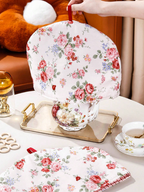 Floral Tea Cozy Set (2-Piece) – Cotton Quilted Teapot Cover | Heat Retaining Tea Warmer